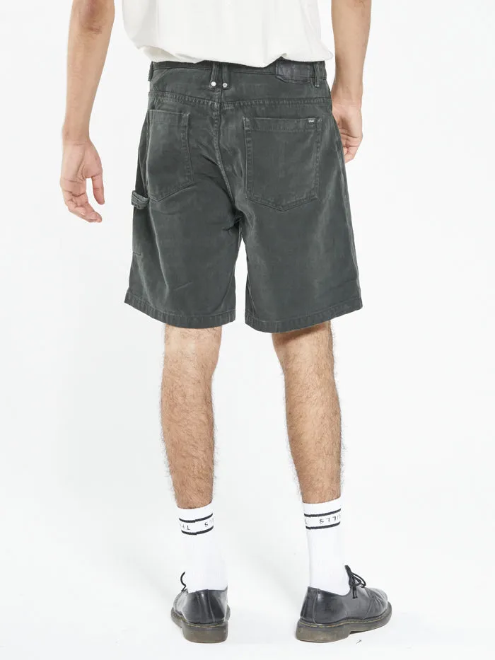 Mens Slacker Denim Short Oil Green Thrills Shorts