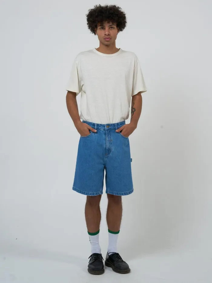 Mens Slacker Denim Short Peel Blue Thrills Denim Shorts