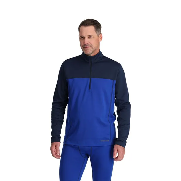 Mens Stretch Charger 12 Zip Electric Blue Spyder Layers