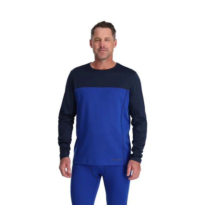 Mens Stretch Charger Crew Electric Blue Spyder Layers