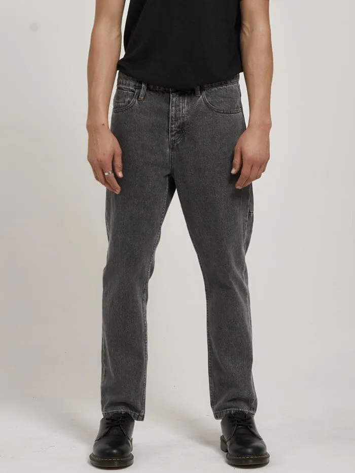 Mens Unchopped Denim Jean Asphalt Grey Thrills Denim