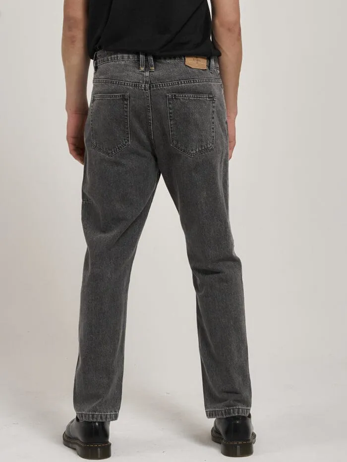 Mens Unchopped Denim Jean Asphalt Grey Thrills Denim