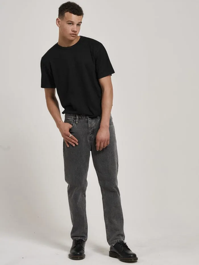 Mens Unchopped Denim Jean Asphalt Grey Thrills Denim