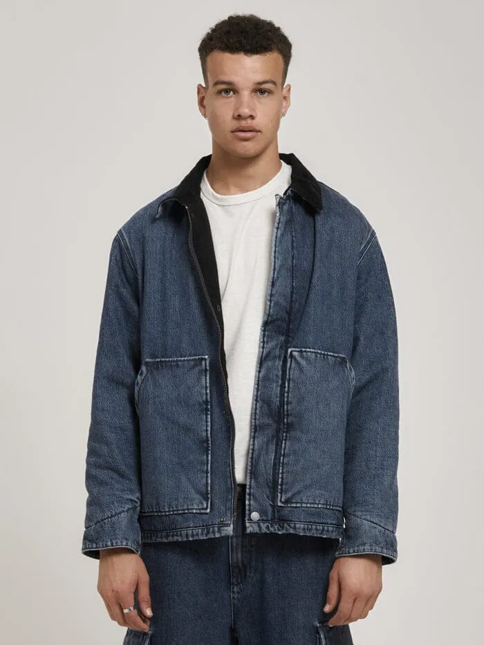 Mens Union Jacket Worn In Blue Thrills Denim