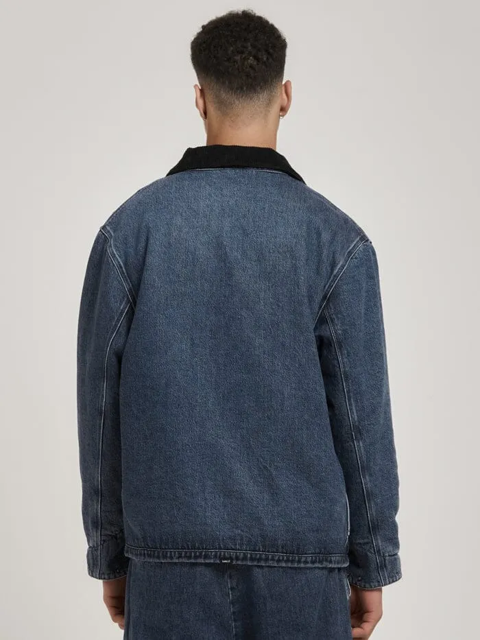 Mens Union Jacket Worn In Blue Thrills Denim