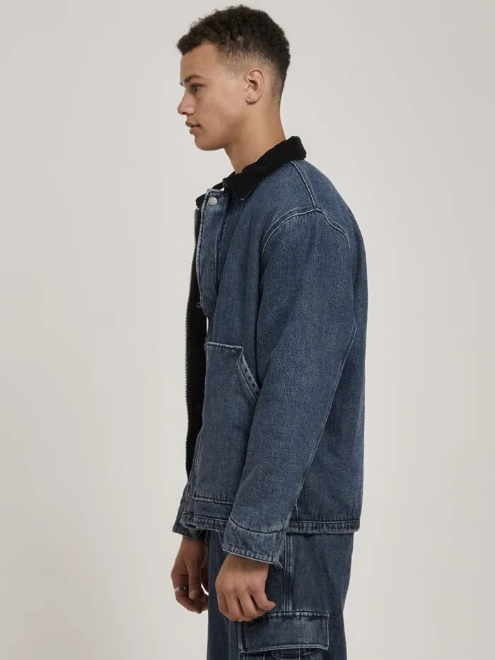 Mens Union Jacket Worn In Blue Thrills Denim