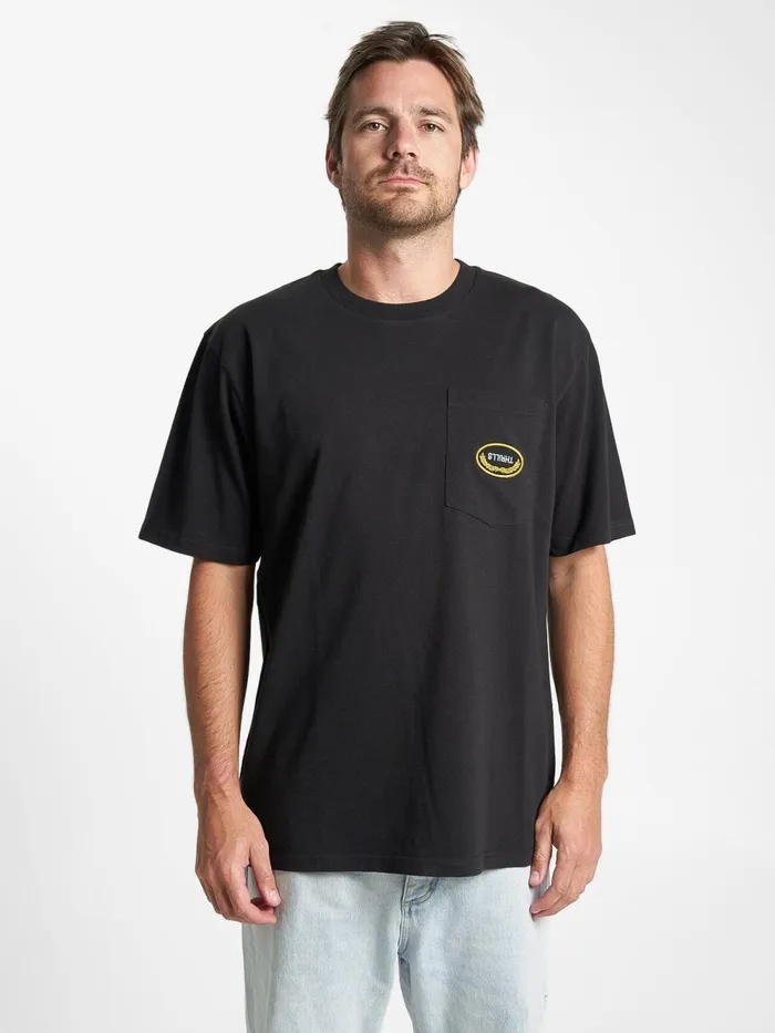 Mens Victory Oversize Pocket Tee Black Thrills Tees and Tank Tops