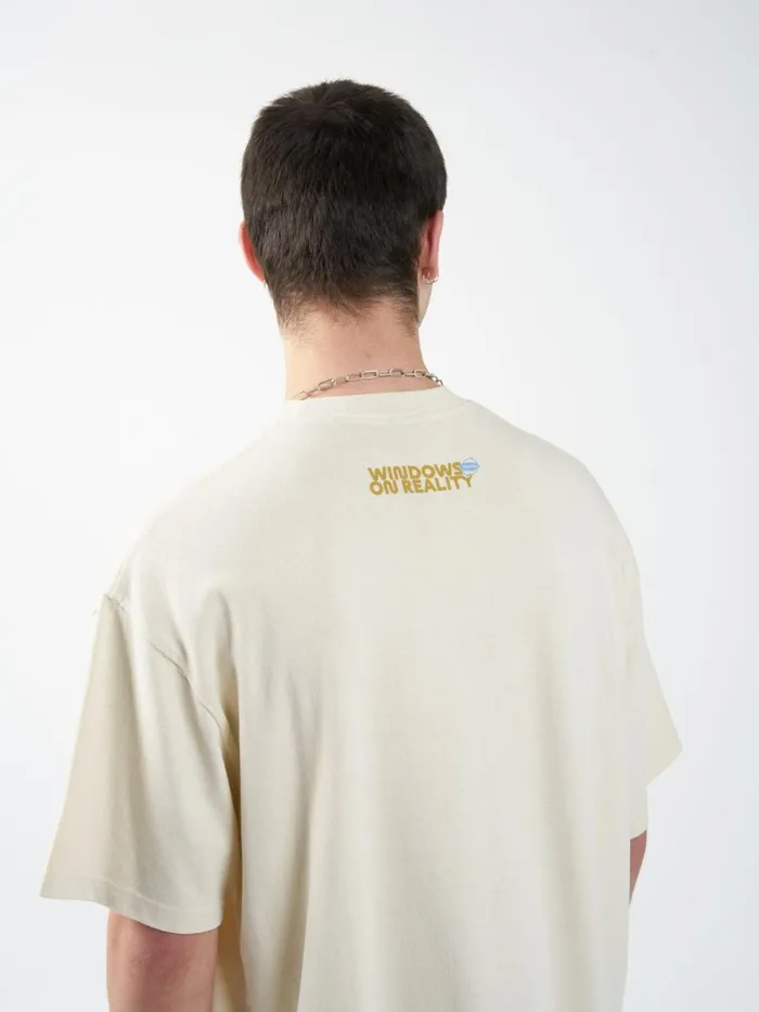 Mens Windows On Reality Oversized Fit Tee Natural Thrills Tees and Tank Tops
