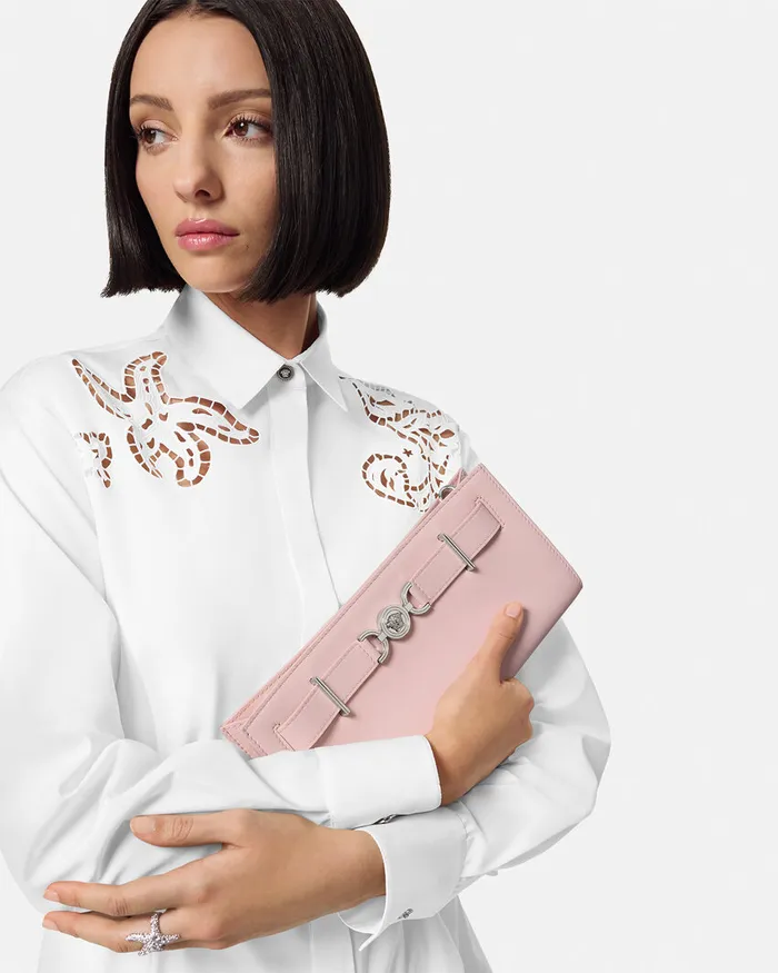 Mini Bags and Clutches Women Versace Medusa 03995 Clutch Light Pink