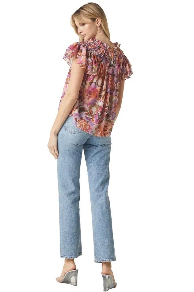 MISA Los Angeles ALMA TOP Sunset Blooms Women Tops