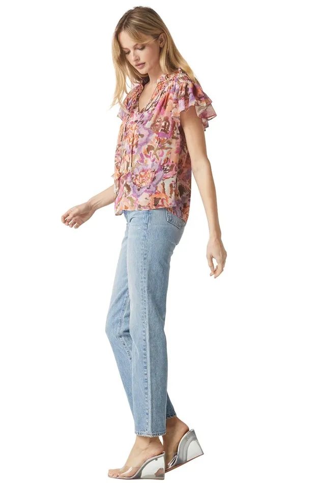 MISA Los Angeles ALMA TOP Sunset Blooms Women Tops