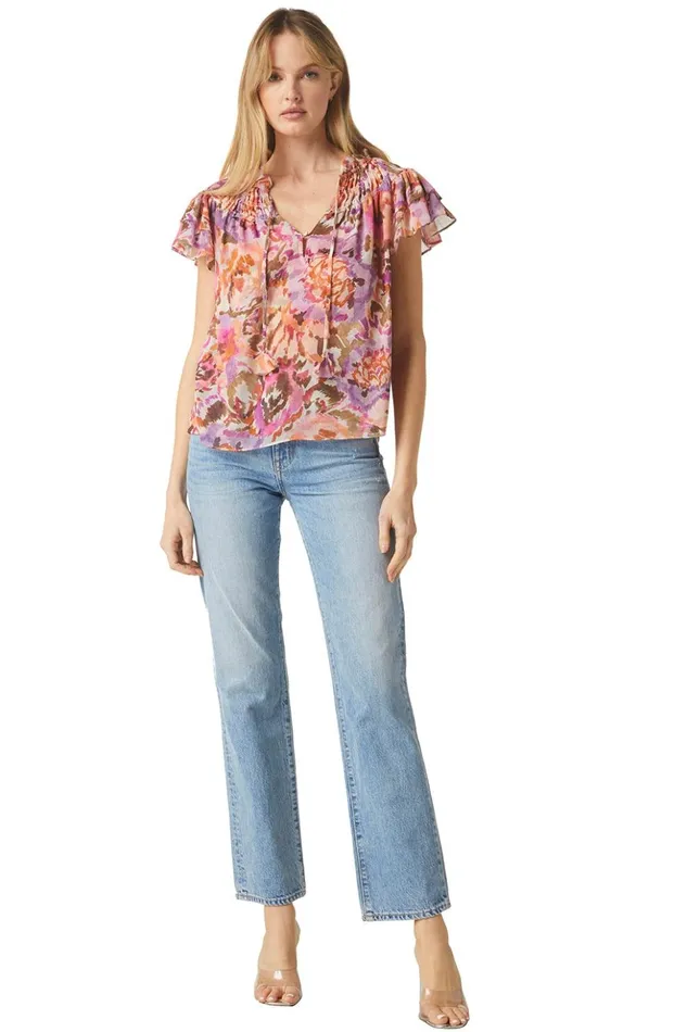 MISA Los Angeles ALMA TOP Sunset Blooms Women Tops