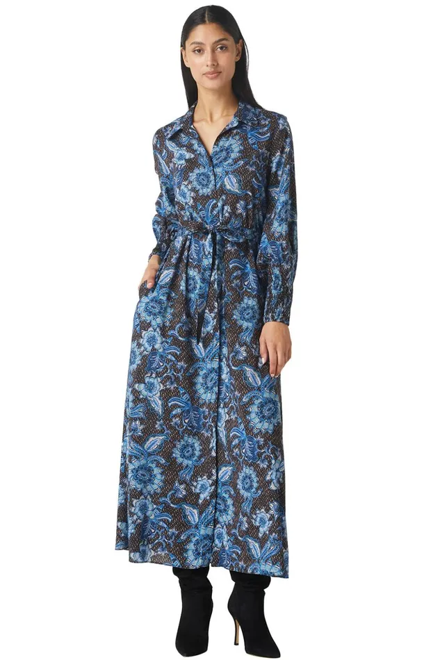 MISA Los Angeles BETTINA DRESS Blue Sunflower Women Dresses