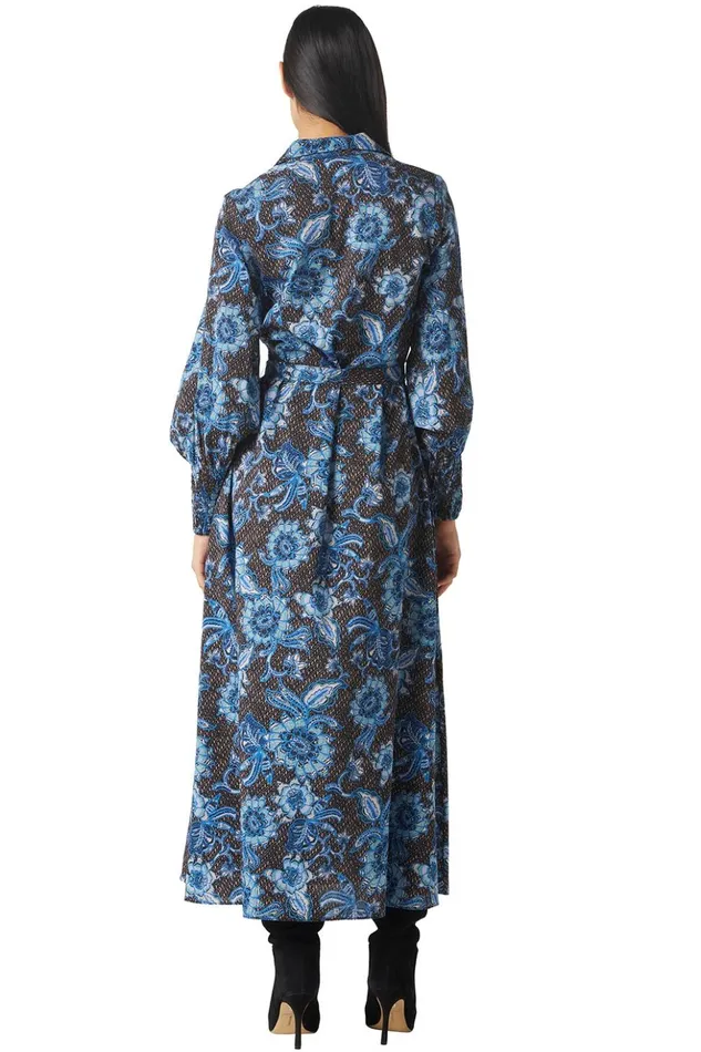 MISA Los Angeles BETTINA DRESS Blue Sunflower Women Dresses