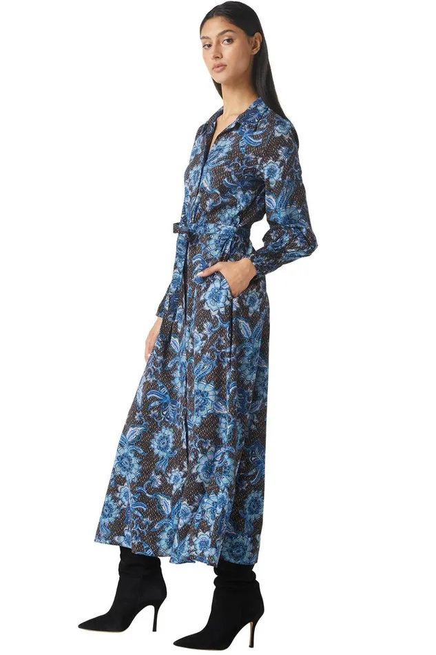 MISA Los Angeles BETTINA DRESS Blue Sunflower Women Dresses