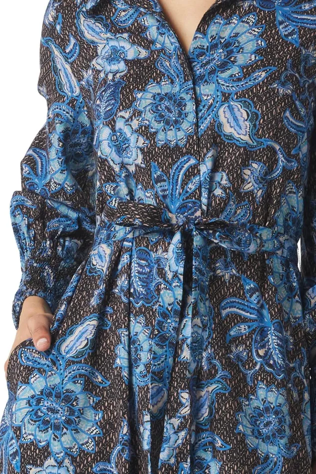 MISA Los Angeles BETTINA DRESS Blue Sunflower Women Dresses