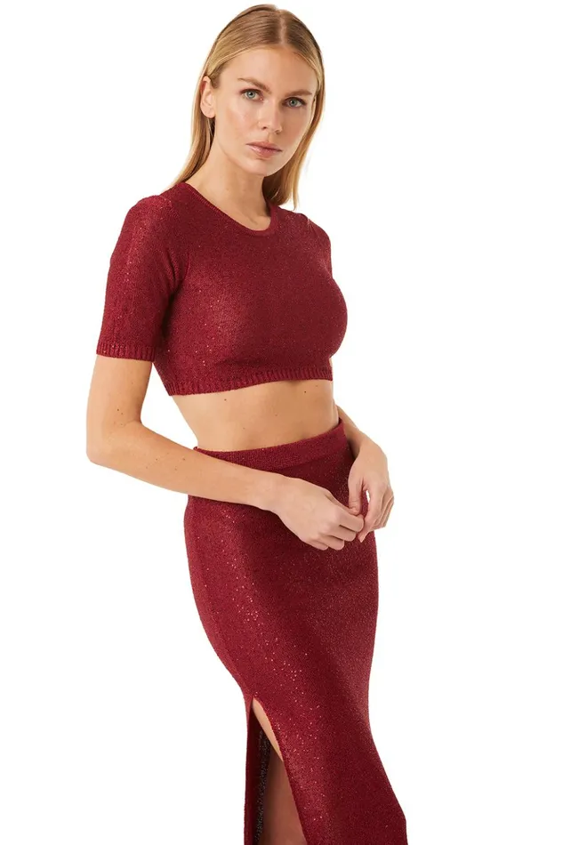 MISA Los Angeles DARYA TOP Lipstick Red Women Tops