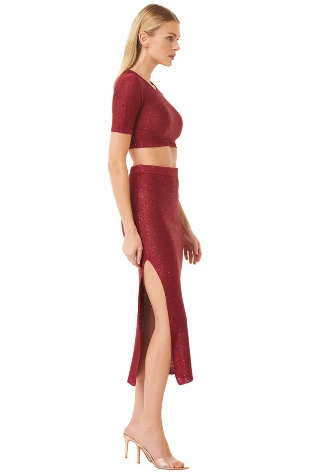 MISA Los Angeles DARYA TOP Lipstick Red Women Tops