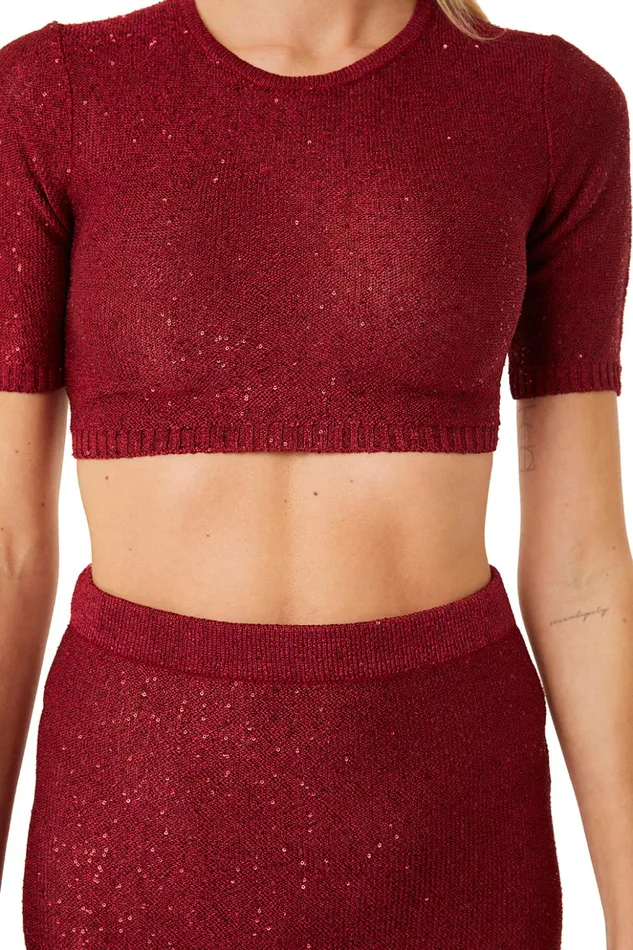 MISA Los Angeles DARYA TOP Lipstick Red Women Tops
