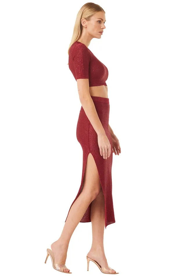 MISA Los Angeles DARYA TOP Lipstick Red Women Tops