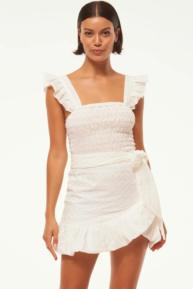 MISA Los Angeles EDEN SKIRT White Eyelet Women Skirts and Shorts