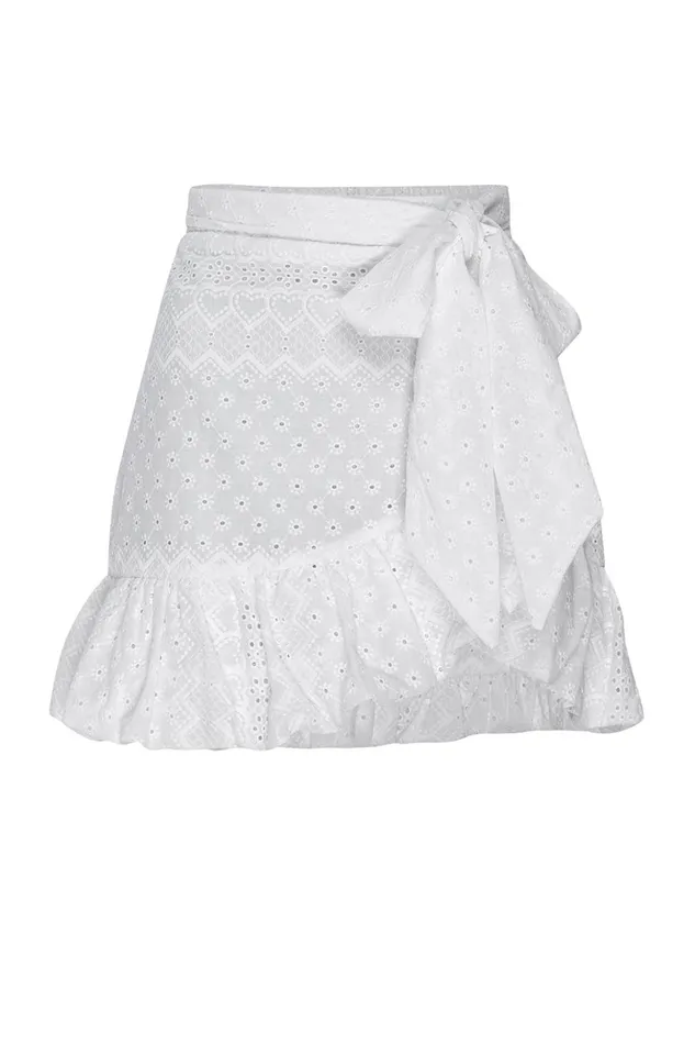 MISA Los Angeles EDEN SKIRT White Eyelet Women Skirts and Shorts
