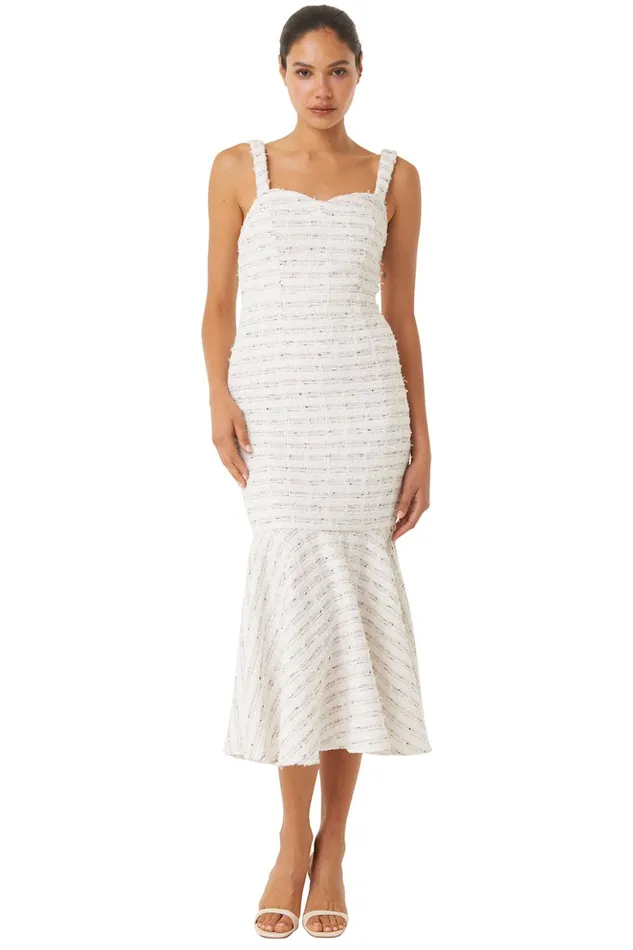 MISA Los Angeles ELKE DRESS Winter White Women Dresses