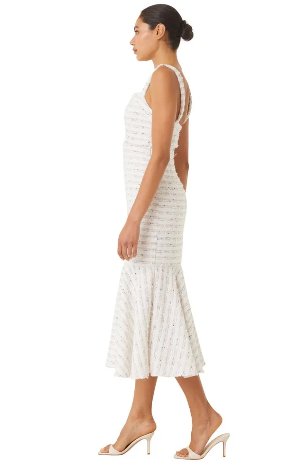 MISA Los Angeles ELKE DRESS Winter White Women Dresses