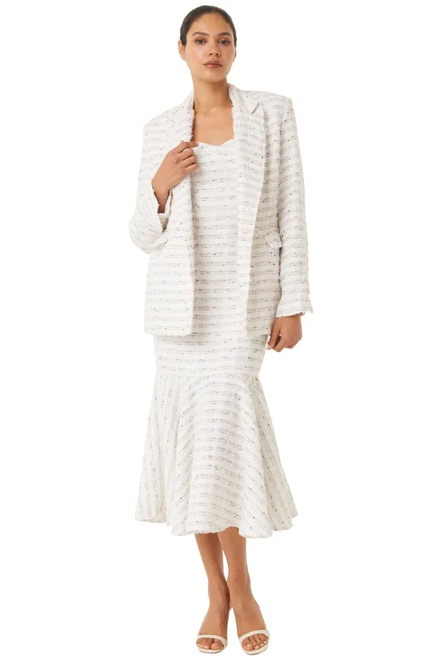 MISA Los Angeles ELKE DRESS Winter White Women Dresses