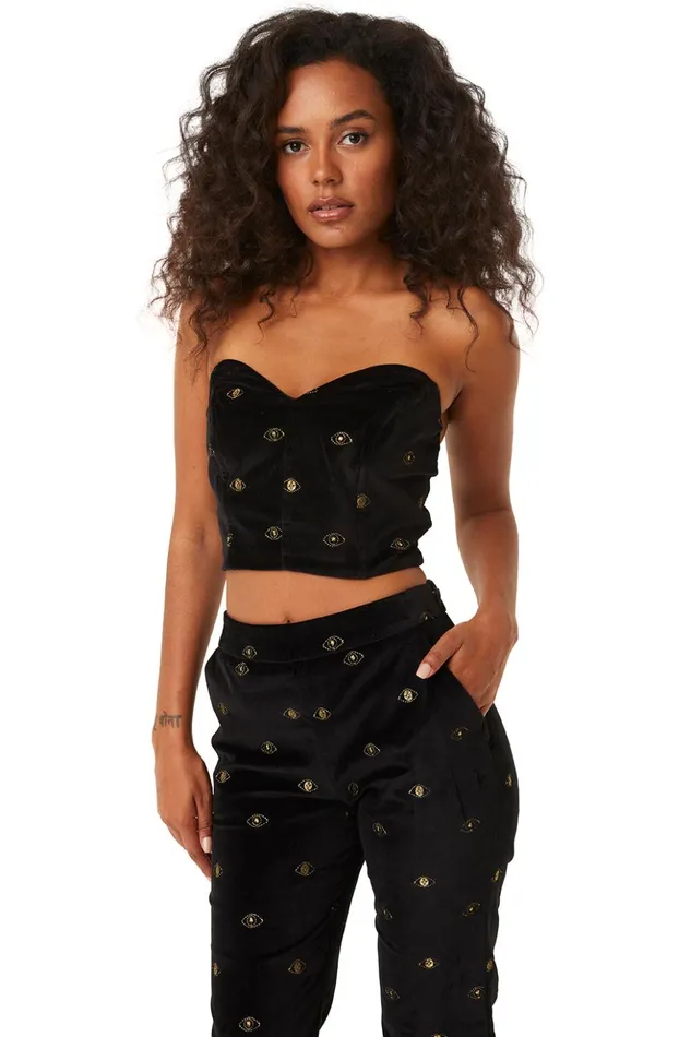 MISA Los Angeles GEORGIA BUSTIER Black Women Tops