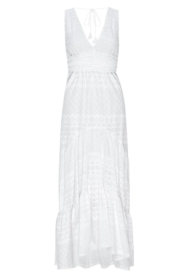 MISA Los Angeles KSENIA DRESS White Eyelet Women Dresses