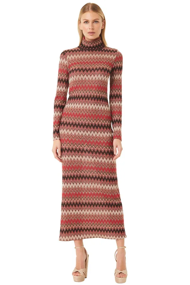 MISA Los Angeles LIV DRESS Winter Chevron Women Dresses