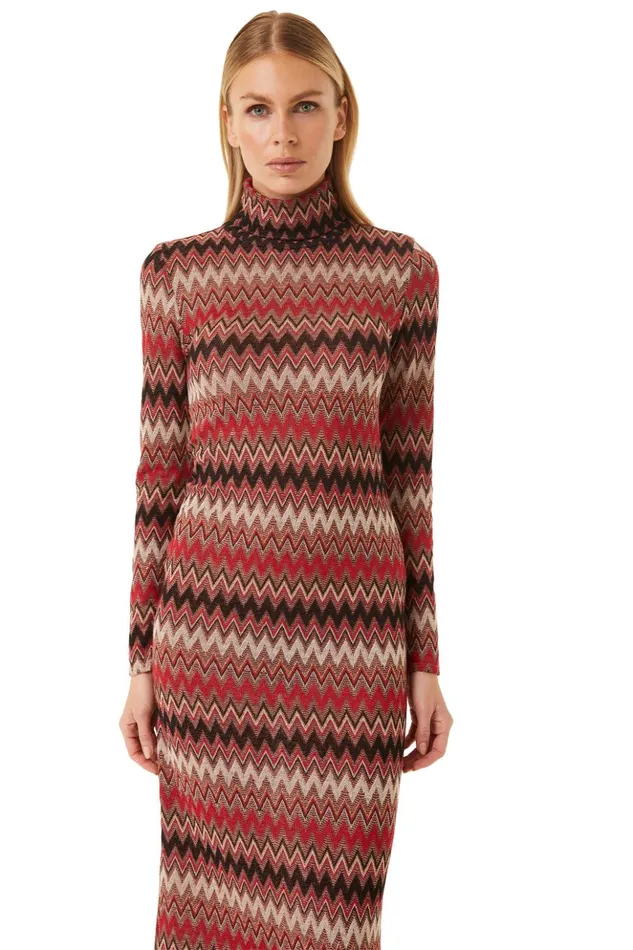 MISA Los Angeles LIV DRESS Winter Chevron Women Dresses
