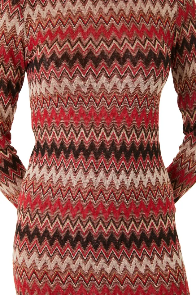 MISA Los Angeles LIV DRESS Winter Chevron Women Dresses