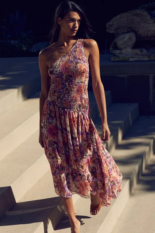 MISA Los Angeles LYDIA DRESS Sunset Blooms Women Dresses