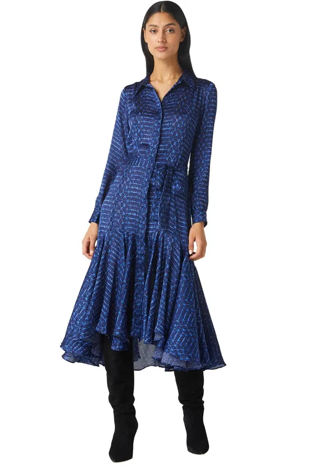 MISA Los Angeles MARTINE DRESS Midnight Shibori Women Dresses