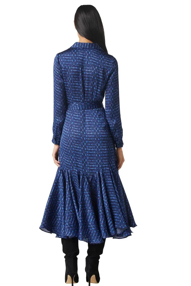 MISA Los Angeles MARTINE DRESS Midnight Shibori Women Dresses