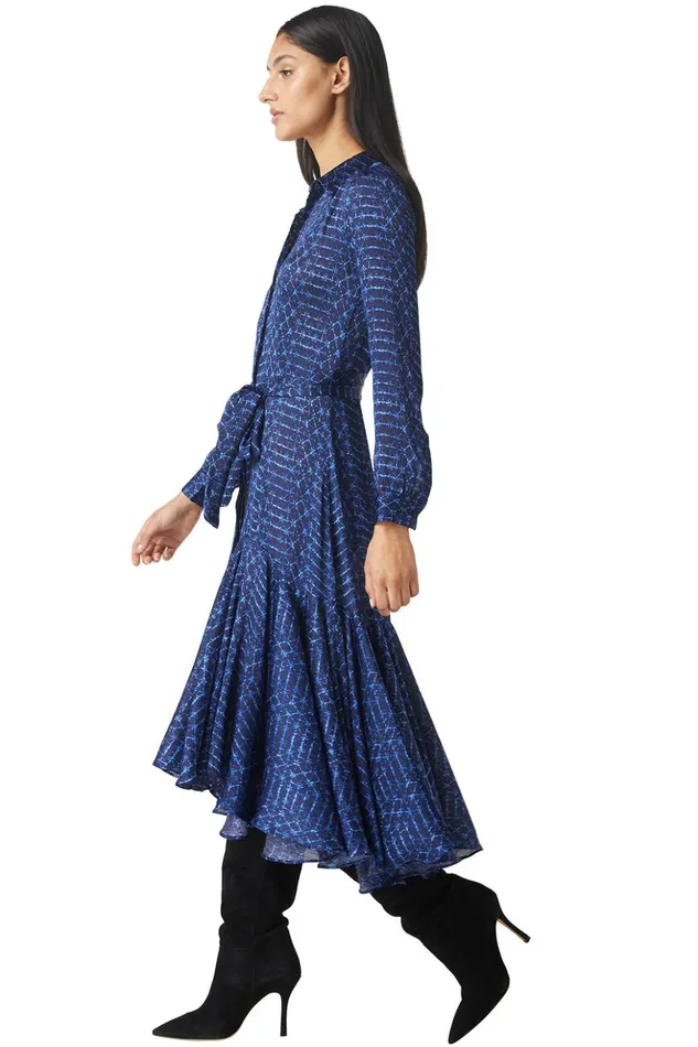 MISA Los Angeles MARTINE DRESS Midnight Shibori Women Dresses