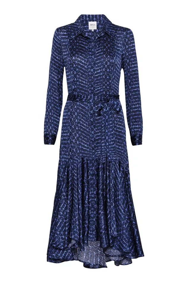 MISA Los Angeles MARTINE DRESS Midnight Shibori Women Dresses