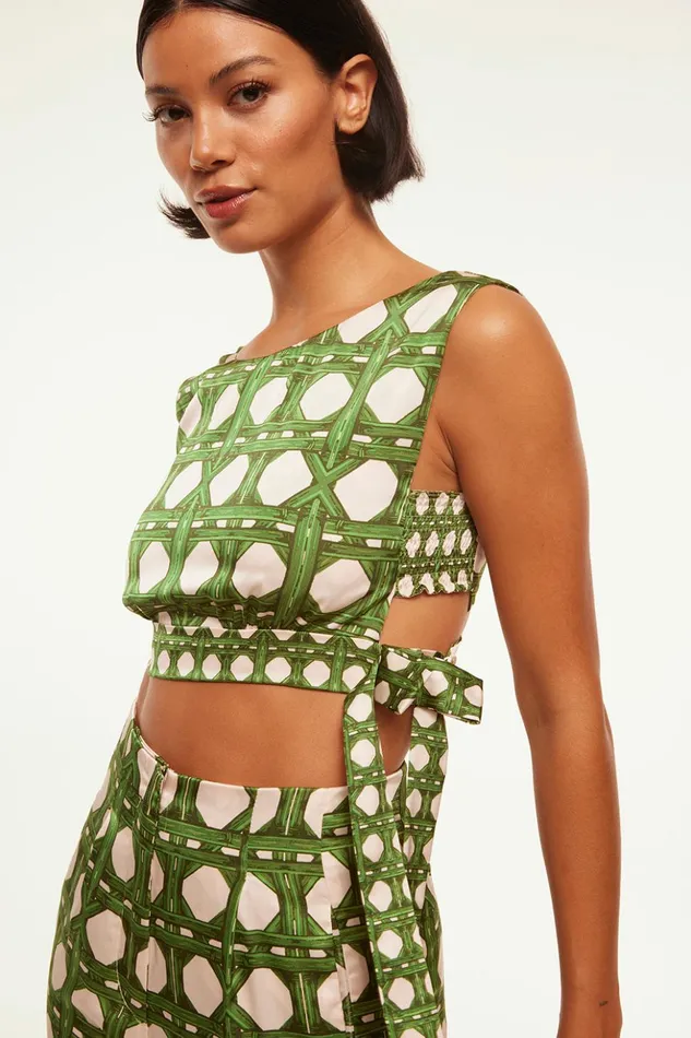 MISA Los Angeles OLENA TOP Rattan Tile Mix Women Tops