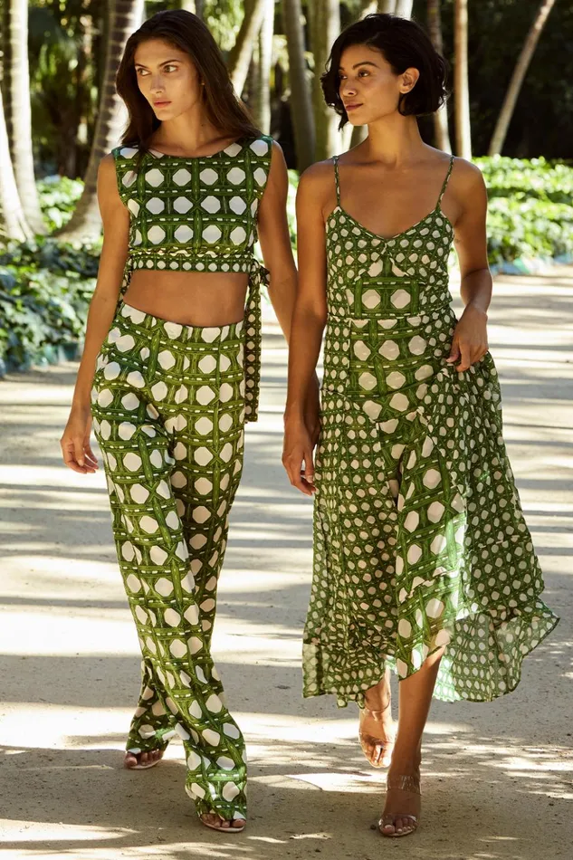 MISA Los Angeles OLENA TOP Rattan Tile Mix Women Tops