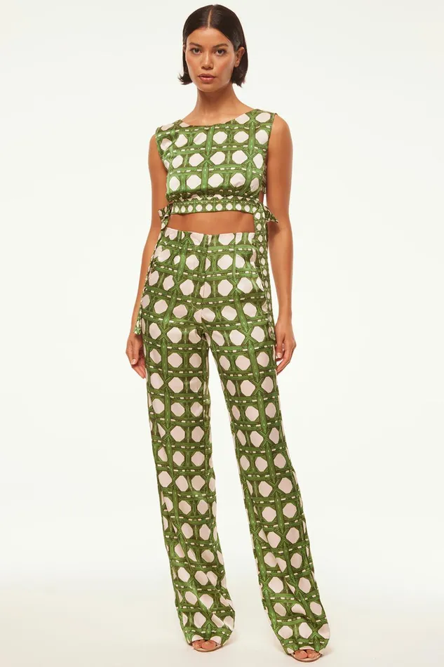 MISA Los Angeles OLENA TOP Rattan Tile Mix Women Tops