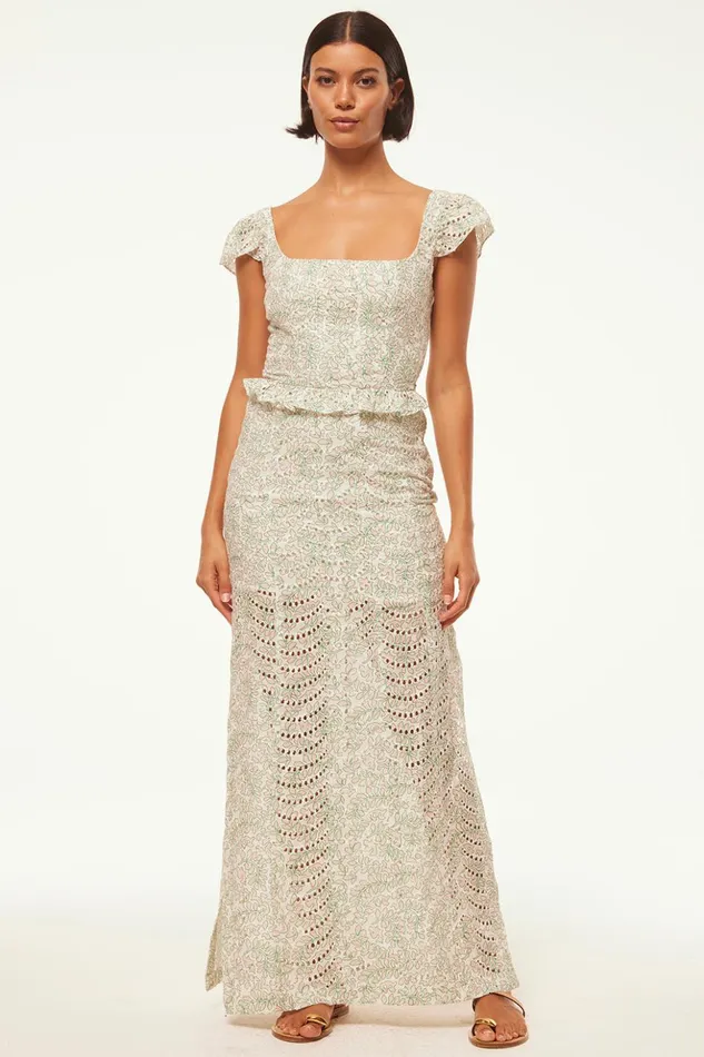 MISA Los Angeles SORA TOP Dewdrop Eyelet Women Tops