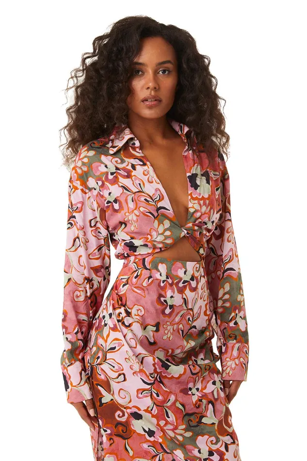 MISA Los Angeles SUNG DRESS Resort Batik Cotton Rayon Women Dresses