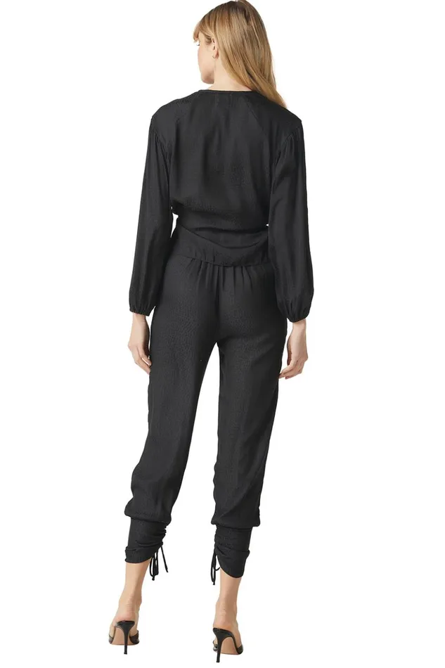 MISA Los Angeles SYLVIA TOP Black Dot Jacquard Women Tops