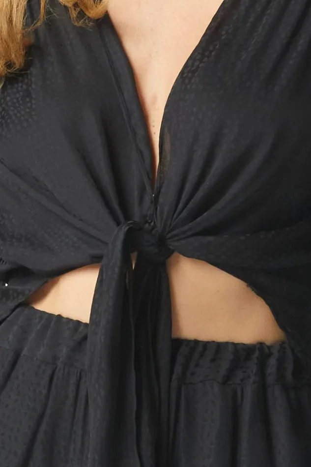 MISA Los Angeles SYLVIA TOP Black Dot Jacquard Women Tops