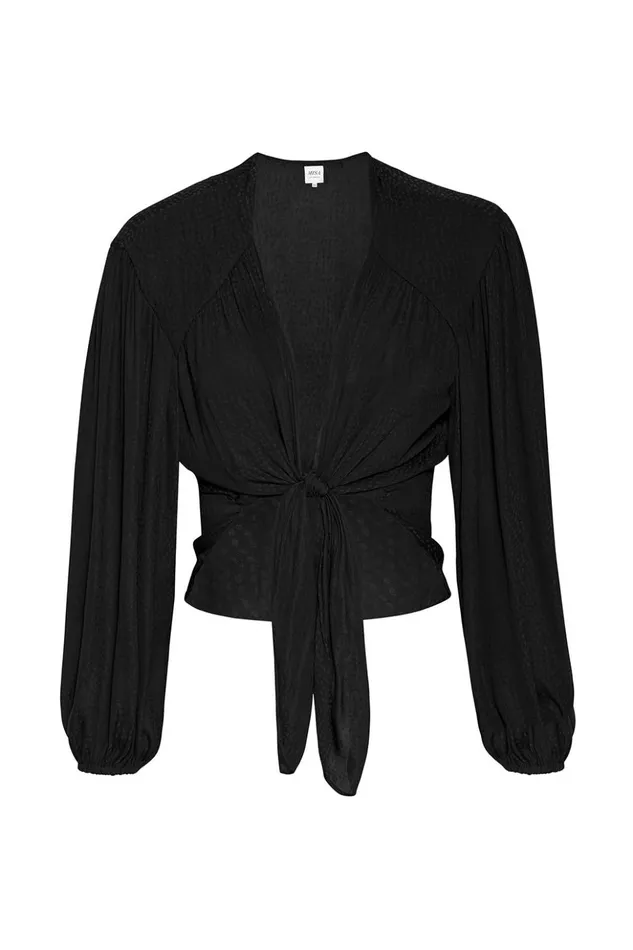 MISA Los Angeles SYLVIA TOP Black Dot Jacquard Women Tops
