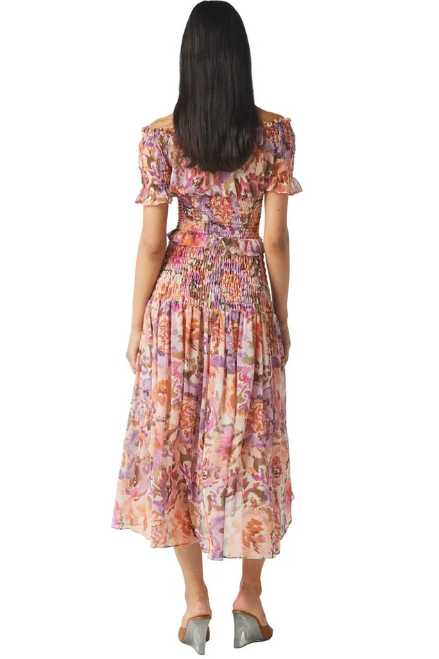 MISA Los Angeles ZADORA SKIRT Sunset Blooms Women Skirts and Shorts