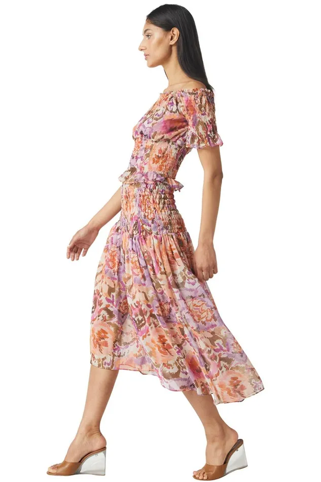 MISA Los Angeles ZADORA SKIRT Sunset Blooms Women Skirts and Shorts