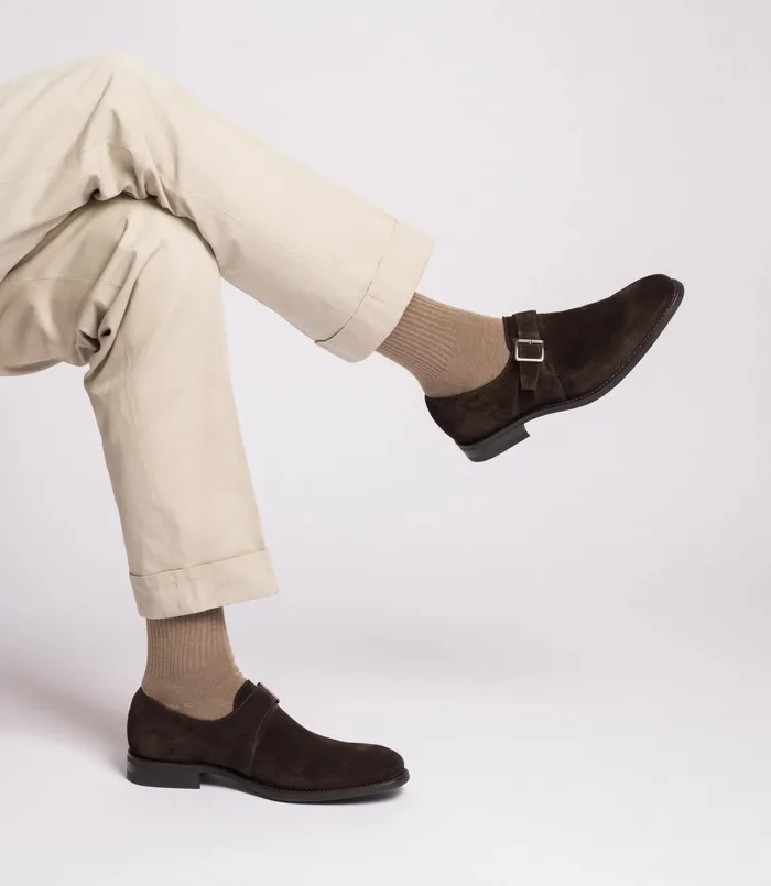 Monk Shoes Men Loake 357 Dark Brown Suede Monk Shoes Men Loake 357 Dark Brown Suede